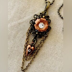 Bullet Bloom Vintage-Inspired Bronze & Copper Necklace